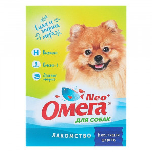 Мультивитаминное лакомство Омега Neo для собак, с биотином, 90 табл