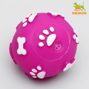 Мячик пищащий &quot;Лапки&quot; для собак, 5,5 см, фиолетовый