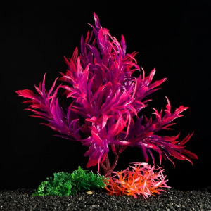 Растение искусственное аквариумное, 18 см, розово-фиолетовое