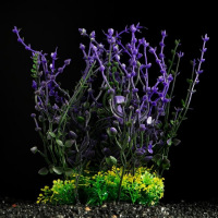 Растение искусственное аквариумное, 20 см, фиолетово-зелёное