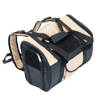 Рюкзак-сумка для переноски животных, с карманом, нейлон, 29 х 43 х 21 см, бежевый