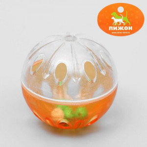 Шарик для кошек &quot;Веселая семейка&quot; с пластиковыми шариками внутри, 4,2 см, микс цветов