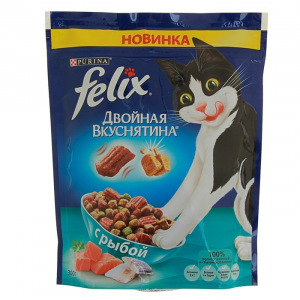 Сухой корм FELIX &quot;Двойная вкуснятина&quot; для кошек, рыба, 300 г