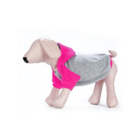 Толстовка с капюшоном Osso для собак, велюр, размер 22 (ДС 22, ОГ 32-34 см), розовая