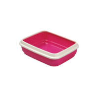 Туалет Imak Jerry для кошек, с бортом, 50 х 40 х 14,5 см, пепельно-розовый