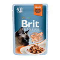 Влажный корм Brit Premium для кошек, кусочки из филе индейки в соусе, 85 г