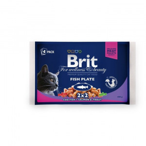 Влажный корм Brit Premium &quot;Рыбная тарелка&quot; для кошек, пауч, 4 х 100 г