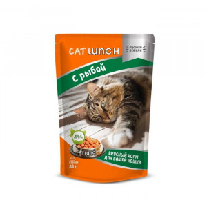 Влажный корм Cat Lunch для кошек, рыба в желе, 85 г
