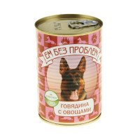 Влажный корм для собак "Ем без проблем" говядина с овощами, ж/б, 410 г
