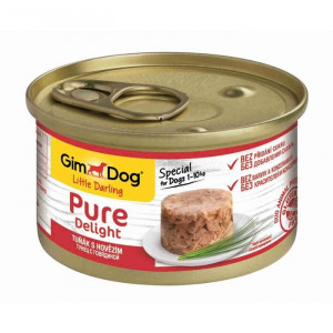 Влажный корм GIMDOG Pure Delight, для собак из тунца с говядиной, 85 г