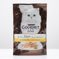 Влажный корм GOURMET ALCTE для кошек, курица/макароны в подливе, пауч, 85 г