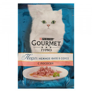 Влажный корм GOURMET PERLE для кошек, лосось, пауч, 85 г
