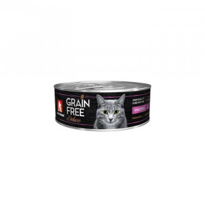 Влажный корм GRAIN FREE для кошек, индейка, ж/б, 100 г