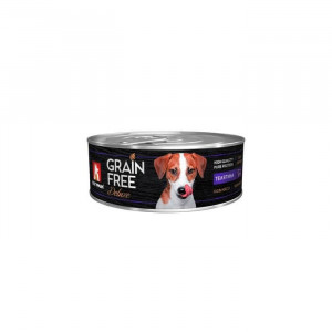Влажный корм GRAIN FREE телятина, для собак, ж/б, 100 г