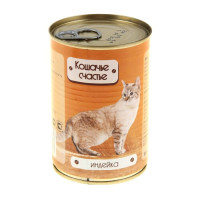 Влажный корм "Кошачье счастье" для кошек, индейка, ж/б, 410 г