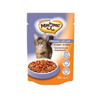 Влажный корм "Мнямс" для кошек, чувствительное пищеварение, ягненок в соусе, пауч, 100 г 221422