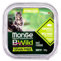 Влажный корм Monge Cat BWild GRAIN FREE sterilised для кошек, мясо кабана/овощи, 100 г
