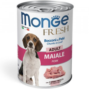 Влажный корм Monge Dog Fresh Chunks in Loaf для собак, рулет из свинины, 400 г