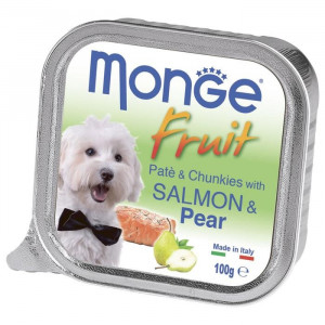 Влажный корм Monge Dog Fruit для собак, лосось/груша, консервы, 100 г