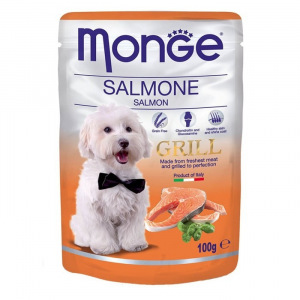 Влажный корм Monge Dog Grill Pouch для собак, лосось, 100 г