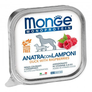 Влажный корм Monge Dog Natural Monoprotein Fruits для собак, паштет, утка/малина, 150 г