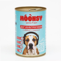 Влажный корм Moonsy "дог бефстроганов" для собак, говядина со спирулиной, 415 г