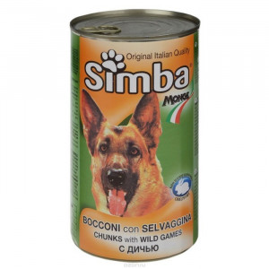 Влажный корм Simba Dog для собак, кусочки дичи, ж/б, 1230 г