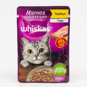 Влажный корм Whiskas Meaty для кошек, курица, 75 г