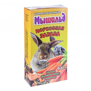 Зерновой корм &quot;Мышильд&quot; для декоративных кроликов, морковная забава, 400 г, коробка